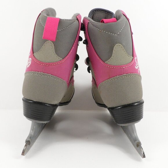 CCM Kids' Figure Ice Skates Size 2 Jamie Girl Pink Grey Butterfly Junior Lace-Up - Picture 4 of 15